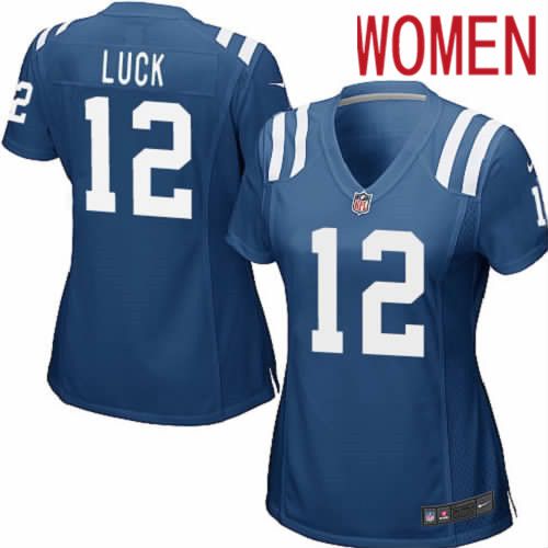 Cheap Women Indianapolis Colts 12 Andrew Luck Nike Royal Game Player NFL Jersey